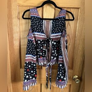 Patterned Women's Top with Star Design